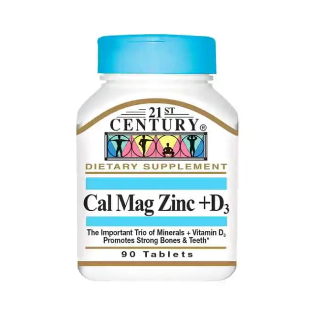 21st Century Cal Mag Zinc + D3 (1 Bottle of 90 tablets)