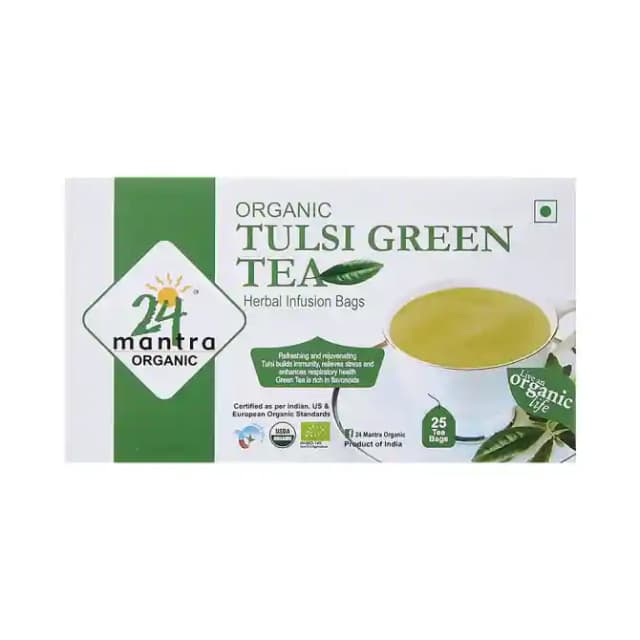 24 Mantra Organic Tulsi Green Tea Bag (1 Box Of 25 tea bags)