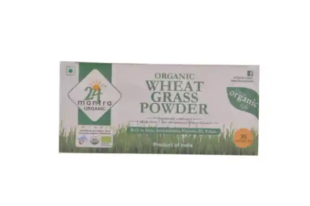 24 Mantra Organic Wheat Grass Powder (1 Box Of 30 Sachets)