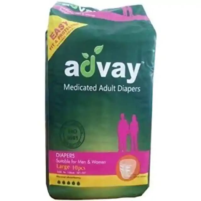 Advay Medicated Adult Diaper Large (1 Packet Of 10 pieces)