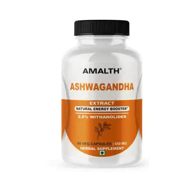Amalth Ashwagandha Veg (1 Bottle of 60 vegicaps)