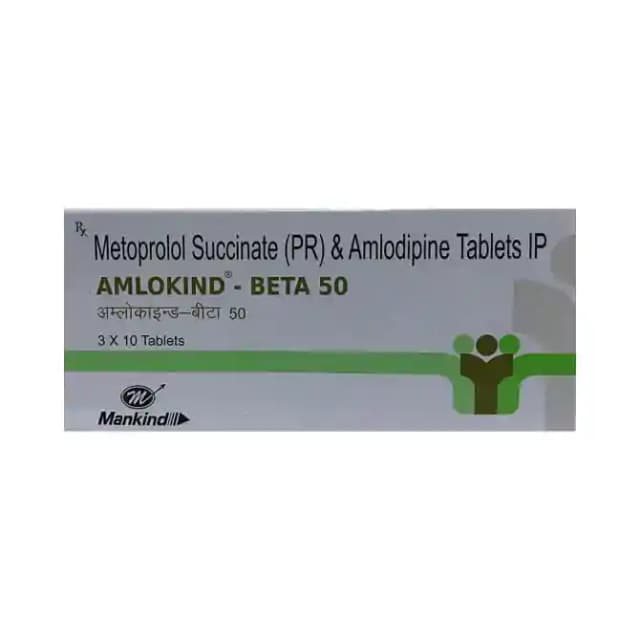 Amlokind Beta 50 PR (10 tablets pr in 1 strip)
