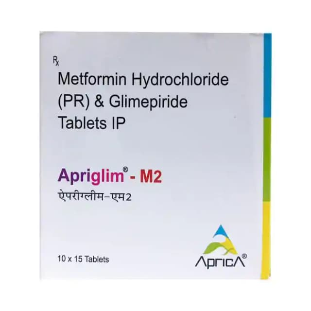 Apriglim M 2 PR (15 tablets pr in 1 strip)