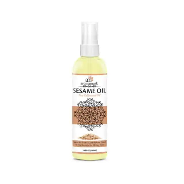 AromaMusk Sesame Pure Coldpressed Oil (1 Pump Bottle of 100 ml Oil)