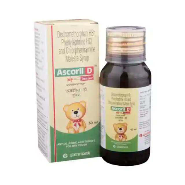 Ascoril D Junior Cough Syrup (60 ml in 1 bottle)