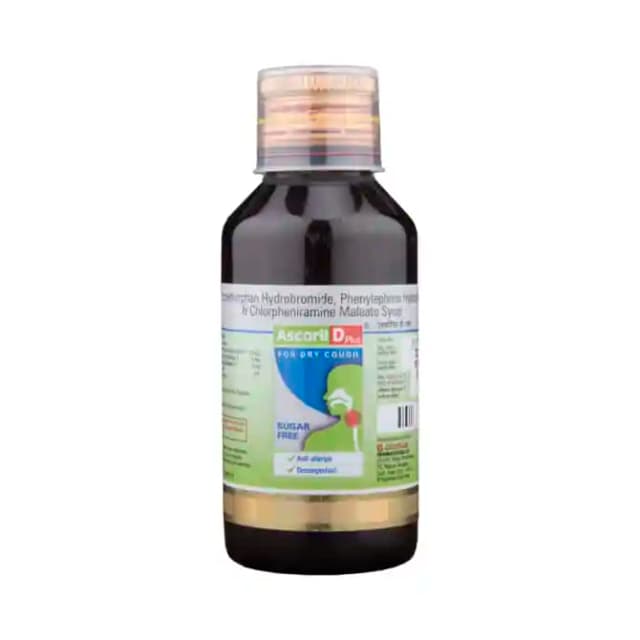 Ascoril D Plus Syrup Sugar Free (100 ml in 1 bottle)