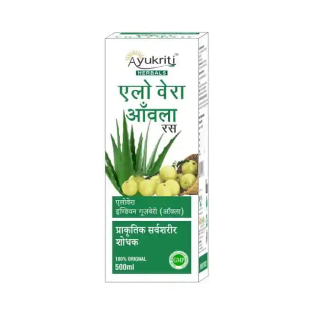 Ayukriti Herbals Aloe Vera Amla Juice (1 Bottle of 500 ml Juice)
