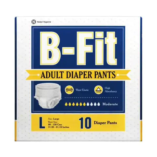 B Fit Adult Diaper Pants Large (1 Packet Of 10 pieces)