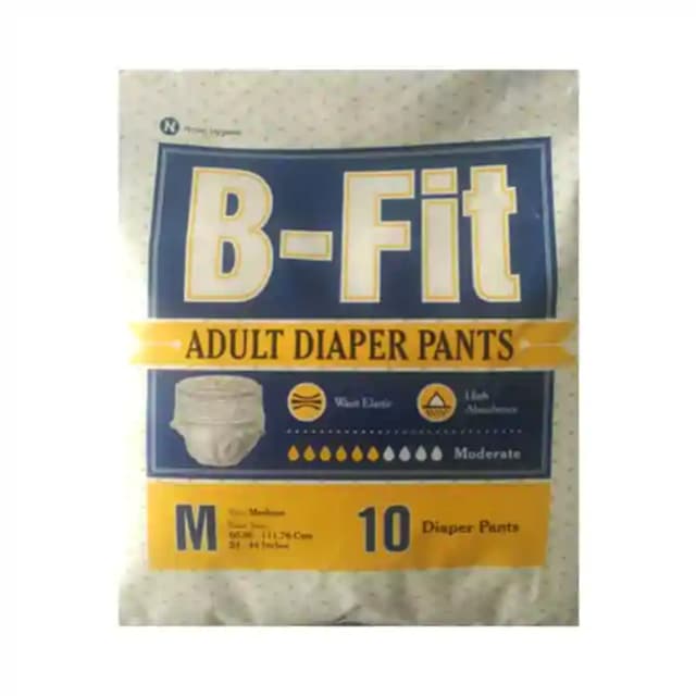 B Fit Adult Diaper Pants Medium (1 Packet Of 10 pieces)