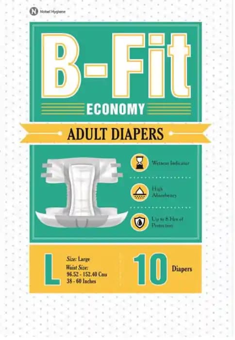 B Fit Economy Adult Diaper Large (1 Packet Of 10 pieces)