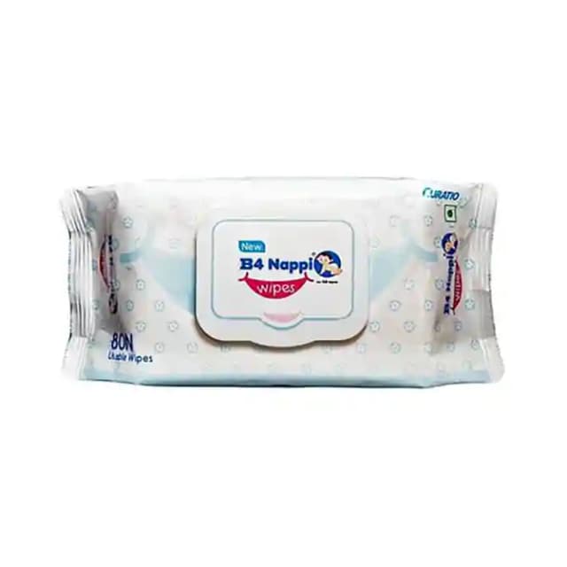 B4 Nappi Wipes (1 Packet Of 80 wipes)