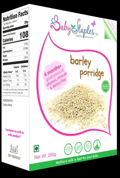 Baby Staples Organic Barley Porridge (1 Box Of 200 gm Powder)