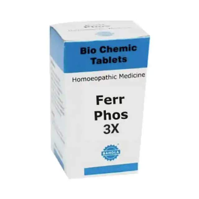 Bahola Ferr Phos Biochemic 3X (1 Bottle of 25 gm Biochemic tablets)