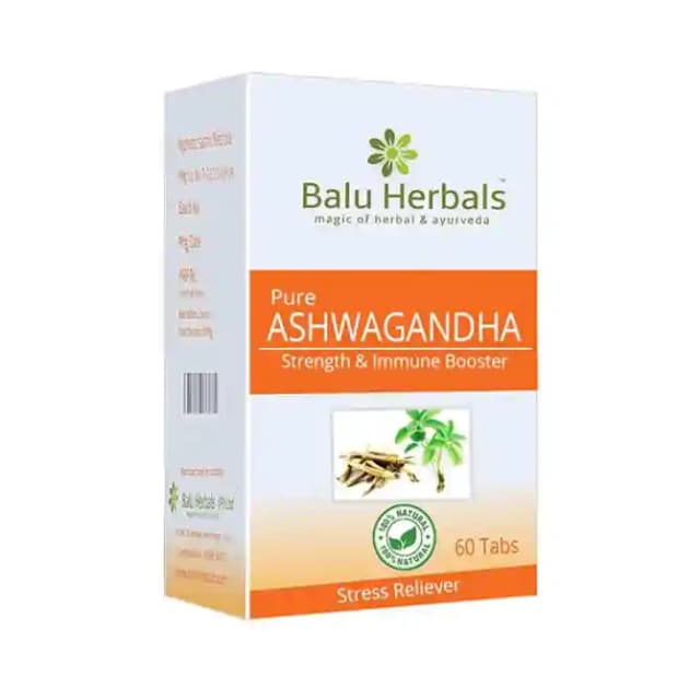 Balu Herbals Pure Ashwagandha (1 Box Of 60 tablets)