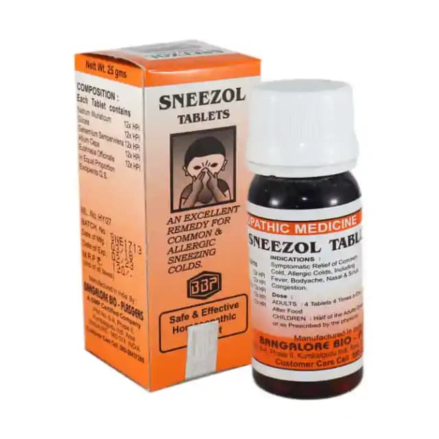 Bangalore Bio Plasgens Sneezol (1 Bottle of 25 gm tablets)