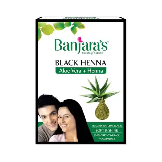 Banjaras Black Henna Aloevera (1 Box Of 50 gm Powder)