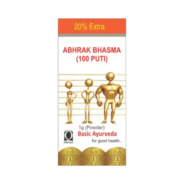 Basic Ayurveda Abhrak Bhasma (100 Puti) (1 Bottle of 1 gm Bhasma)