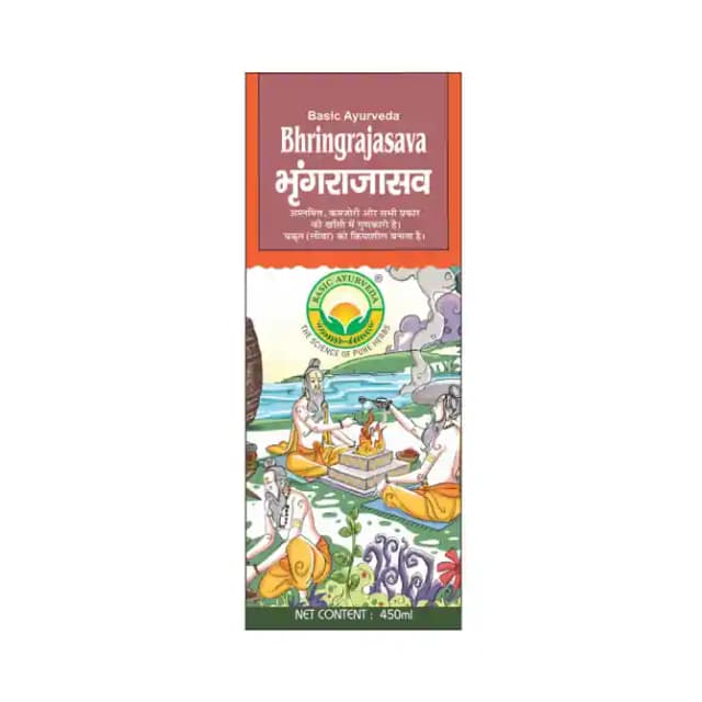 Basic Ayurveda Bhringrajasava (1 Bottle of 450 ml Liquid)