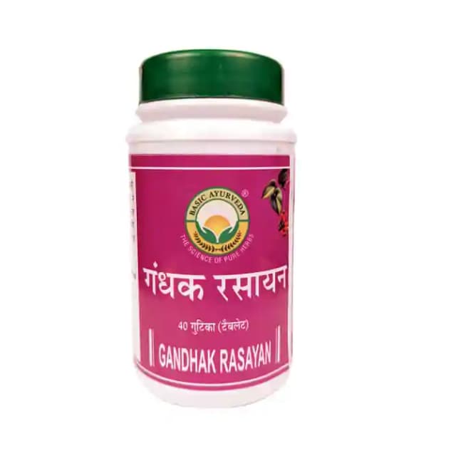 Basic Ayurveda Gandhak Rasayan Bati (1 Bottle of 40 tablets)