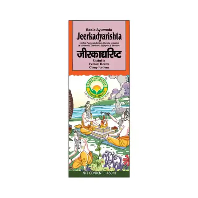Basic Ayurveda Jeerkadyarishta (1 Bottle of 450 ml Liquid)