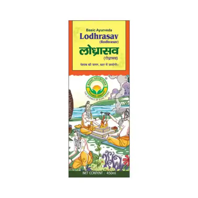 Basic Ayurveda Lodhrasava (1 Bottle of 450 ml Liquid)