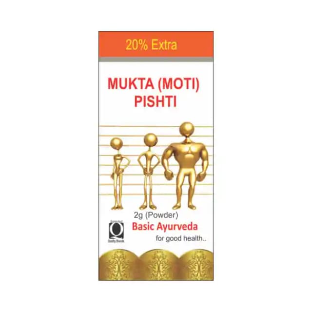 Basic Ayurveda Mukta (Moti) Pishti (1 Bottle of 2 gm Powder)