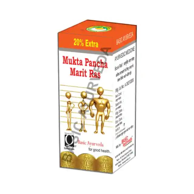 Basic Ayurveda Mukta Panchamrit Ras (1 Bottle of 12 tablets)