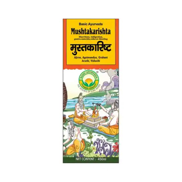 Basic Ayurveda Mushtakarishta (1 Bottle of 450 ml Liquid)