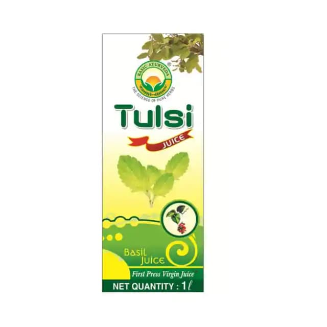 Basic Ayurveda Tulsi Ras (Basil Juice) (1 Bottle of 1000 ml Juice)