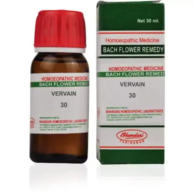 Bhandari Bach Flower Vervain 30 (1 Bottle of 30 ml Dilution)