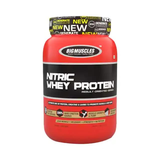 Big Muscles Nitric Whey Cookies & Cream (1 Jar Of 900 gm Powder)