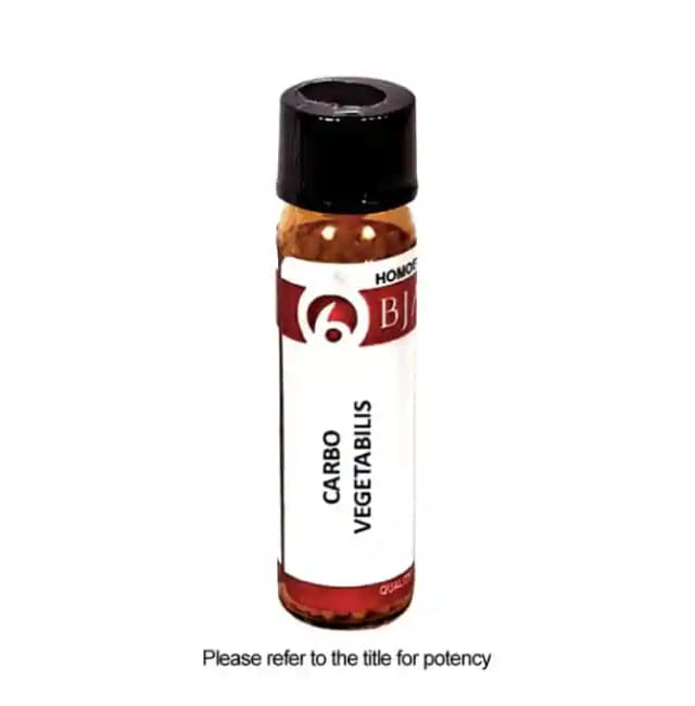 Bjain Carbo Vegetabilis Globules 6X (1 Bottle of 6 gm Globules)