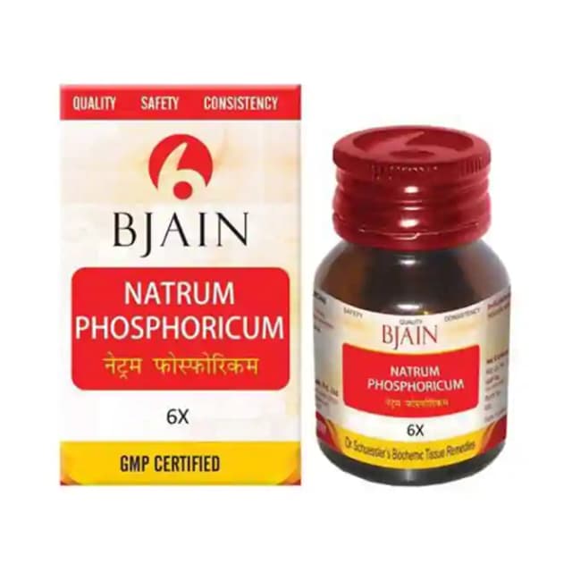 Bjain Natrum Phosphoricum Globules 6X (1 Bottle of 6 gm Globules)