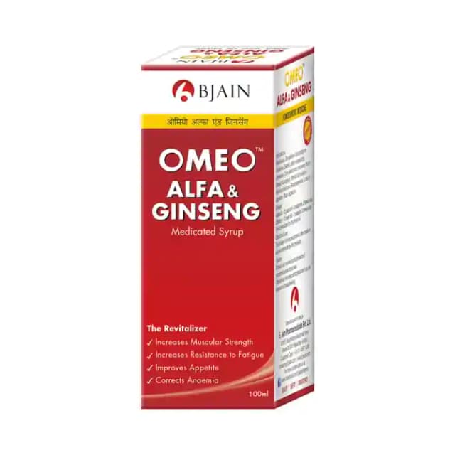 Bjain Omeo Alfa & Ginseng Syrup (1 Bottle of 100 ml Syrup)