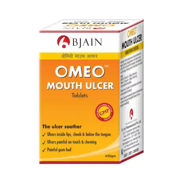 Bjain Omeo Mouth Ulcer (1 Bottle of 450 gm tablets)
