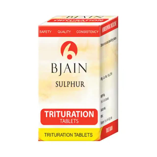 Bjain Sulphur Trituration 6X (1 Bottle of 450 gm Trituration tablets)