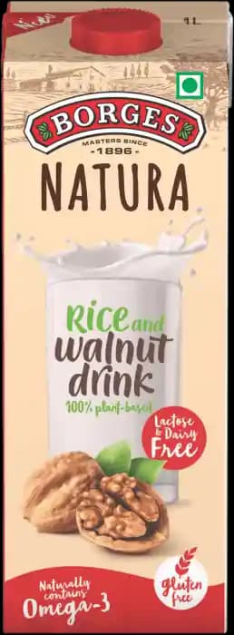 Borges Natura Rice & Walnut Drink (1 Bottle of 1 Ltr Liquid)