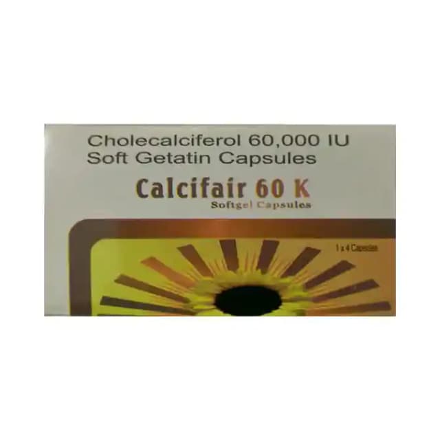 Calcifair 60K Soft Gelatin (1 Strip Of 4 soft gelatin capsules)
