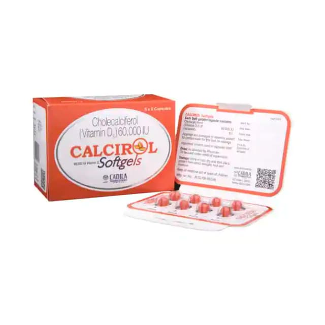 Calcirol 60K IU Softgels (8 capsules in 1 strip)