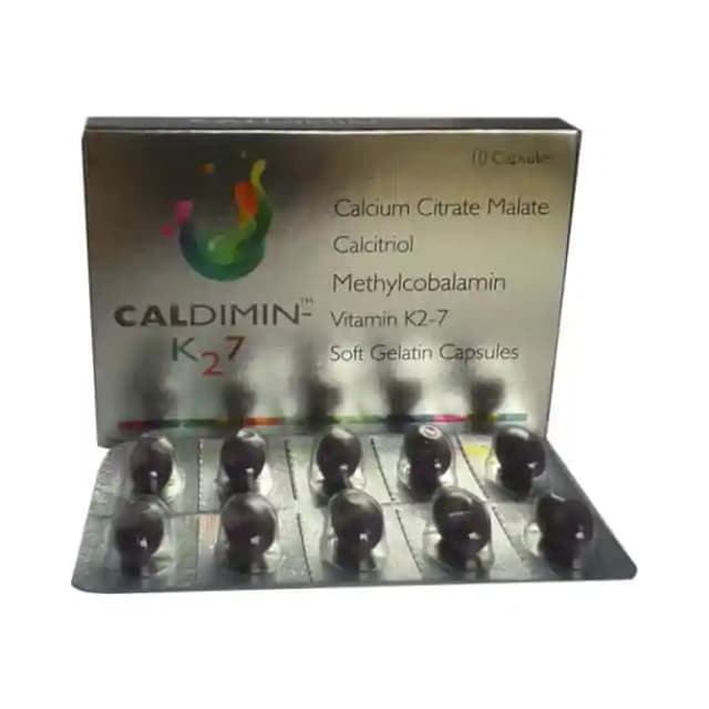 Caldimin K2 7 Soft Gelatin (1 Strip Of 10 soft gelatin capsules)