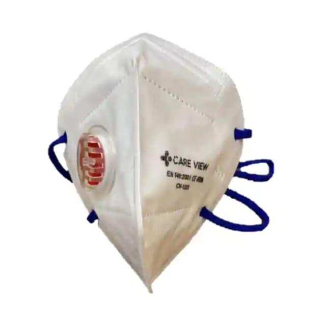 Care View CV1221HV N95 FFP2 Certified Headloop with & Exhalation Valve with 6 Layers Filtration Prot (1 Packet Of 1 Mask)