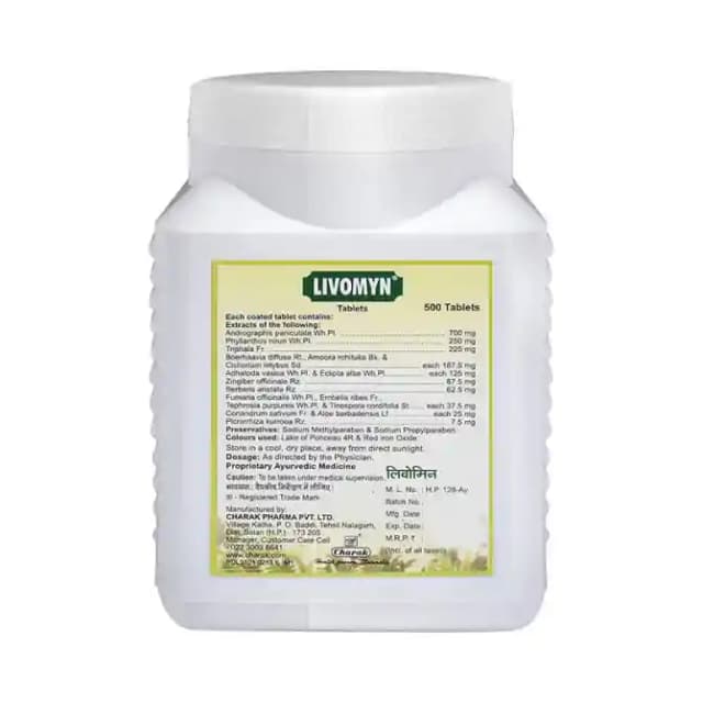 Charak Livomyn (1 Bottle of 500 tablets)
