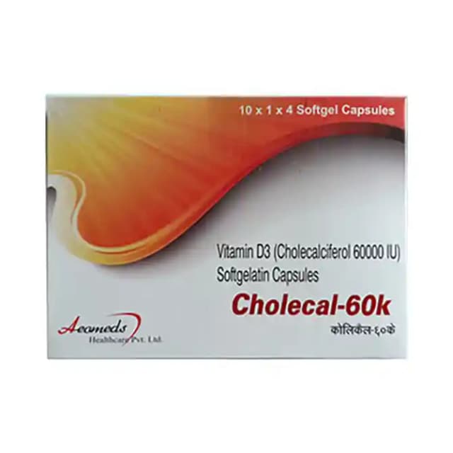 Cholecal 60K (1 Strip Of 4 capsules)