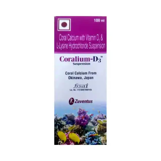 Coralium D3 Syrup (1 Bottle of 100 ml Syrup)