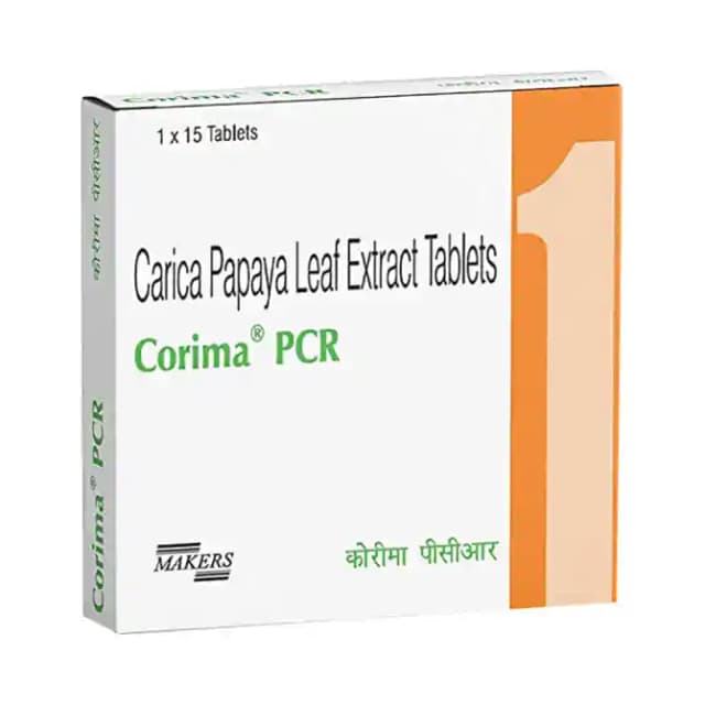 Corima PCR Carica Papaya Leaf Extract 1100mg (1 Box Of 15 tablets)