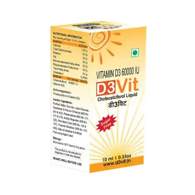D3 Vit Liquid Sugar Free (1 Bottle of 10 ml Liquid)