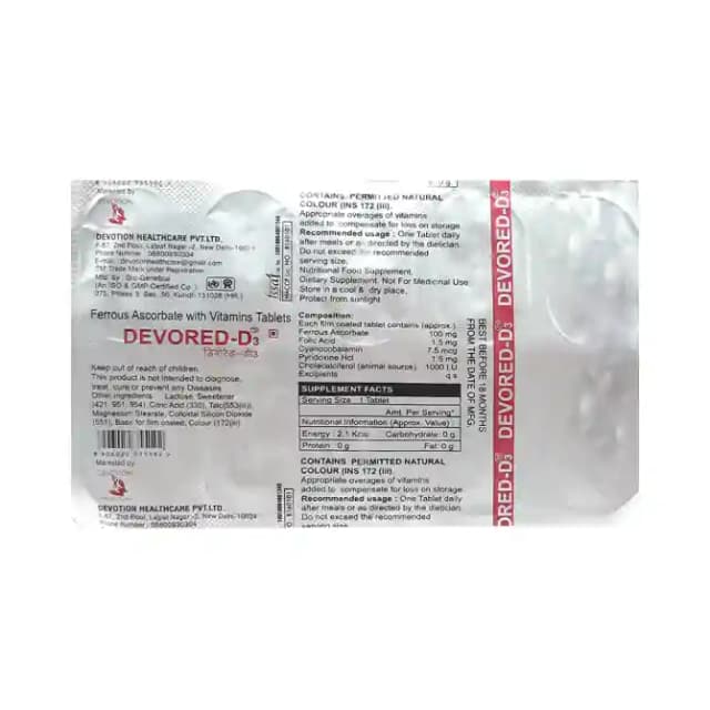 Devored D3 (1 Strip Of 10 tablets)