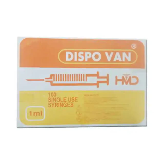 Syringe with Needle - 1 ml Dispovan 26G Needle (1 piece)