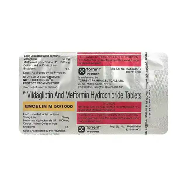 Encelin M 50/1000 (10 tablets in 1 strip)