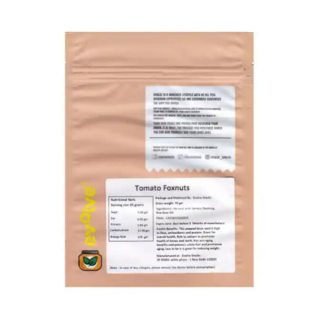 Evolve Foxnuts Tomato Pack of 3 (1 Packet Of 70 gm Snacks)
